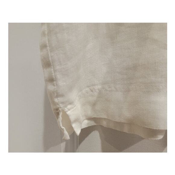 Chico's Linen Top Women's Pullover Tunic Sz 3 (XL) Short Sleeve White Office - Picture 4 of 12